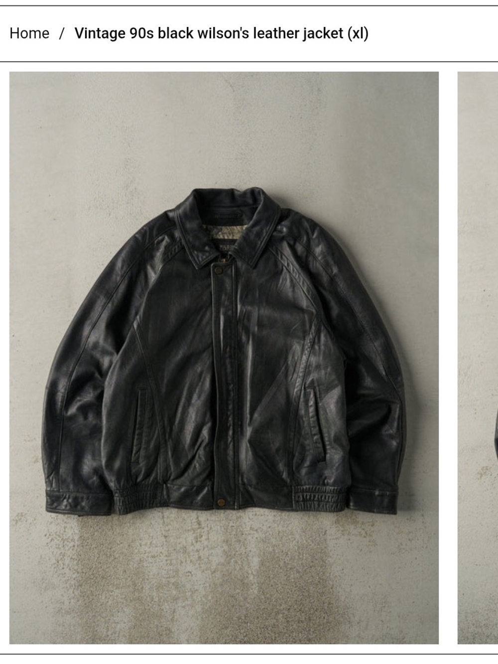 Vintage Wilson Men’s Black Leather Jacket